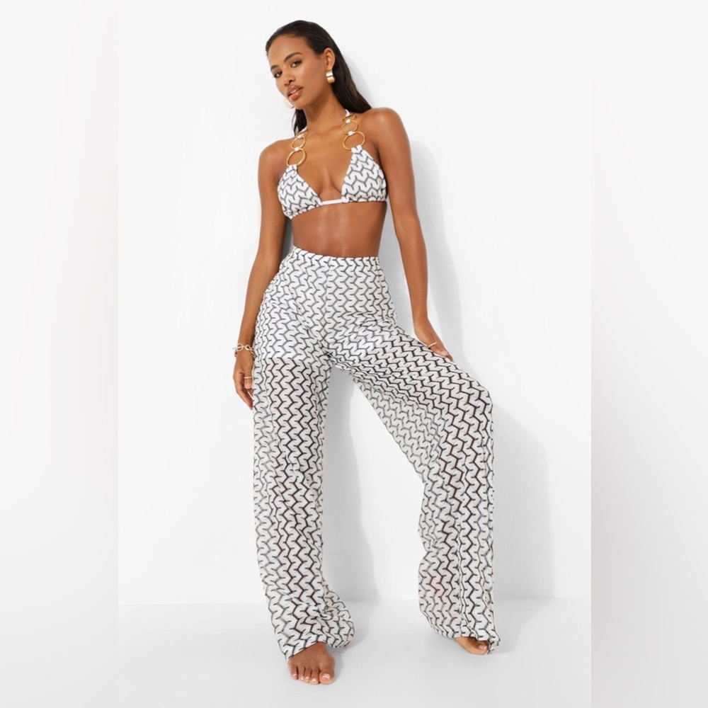 NWT Boohoo Jacquard Ring Beach Set